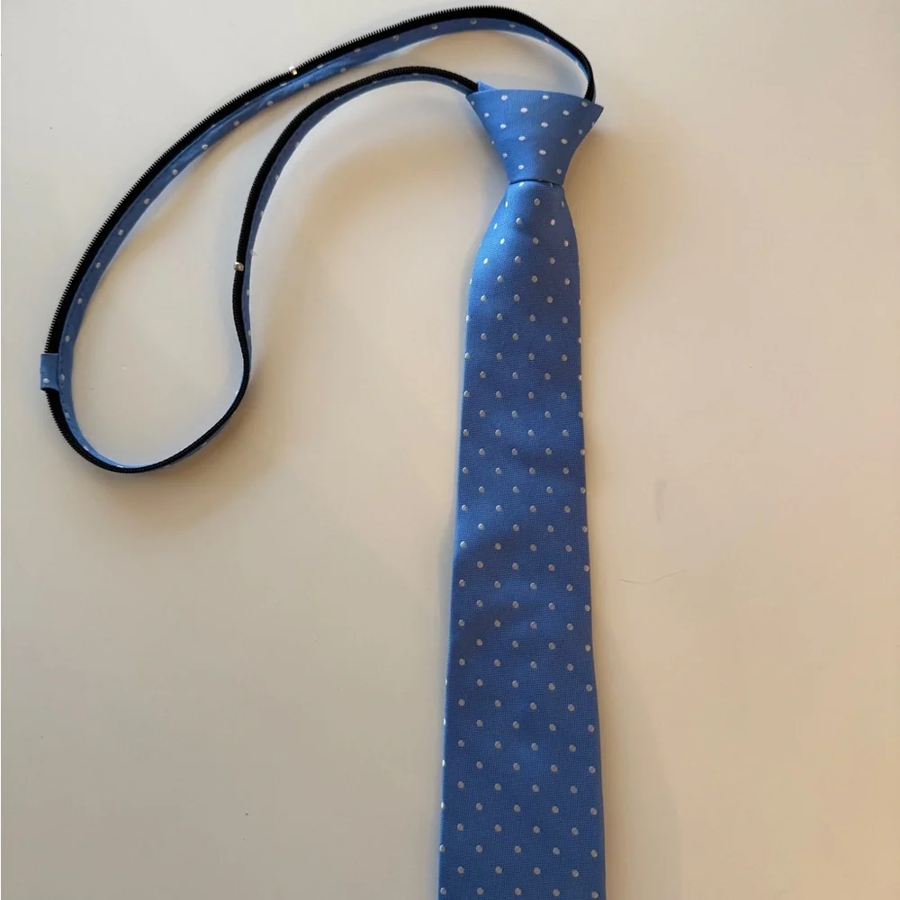 Izod Ties & J.Khaki Boys Zipper Tie Bundle 3 Pack Shark Stripe Polka Dot
